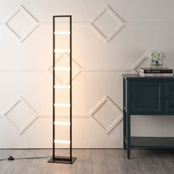 Ivan 59.3" Minimalist Modern Iron Ladder Dimmable Integrated LED Floor Lamp - JONATHAN Y
